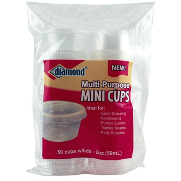 Diamond 41426-80001 2 oz. Mini Plastic Cups, 50PK DI573696 - main